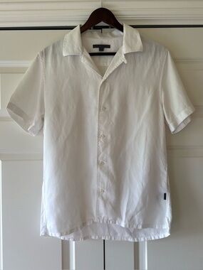 John Varvatos - Mens Danny Camp Shirt White - Fall 2022 - Small